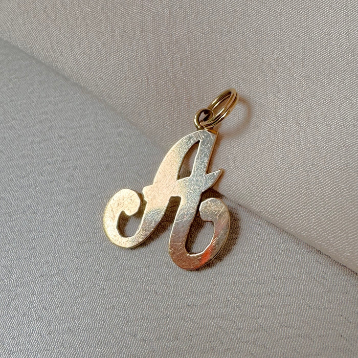14k Letter A Script Charm