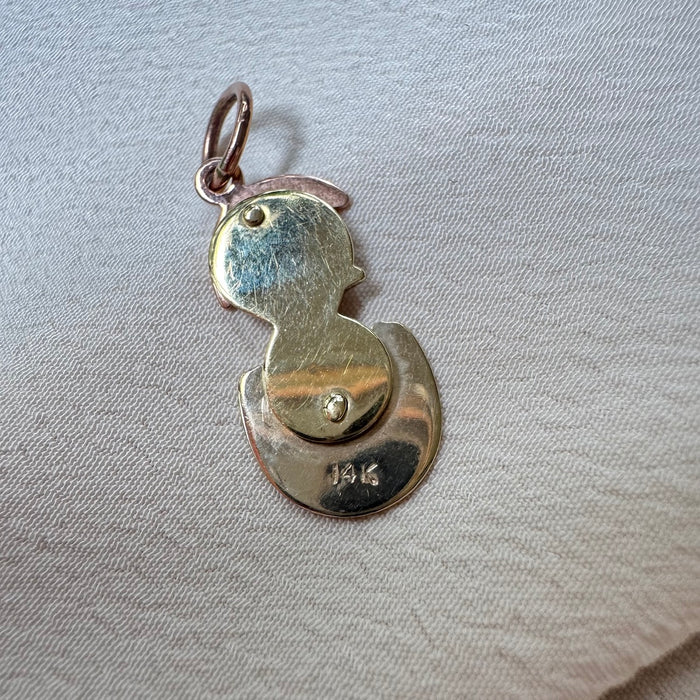 14k Articulated Tri-Color Chick Charm