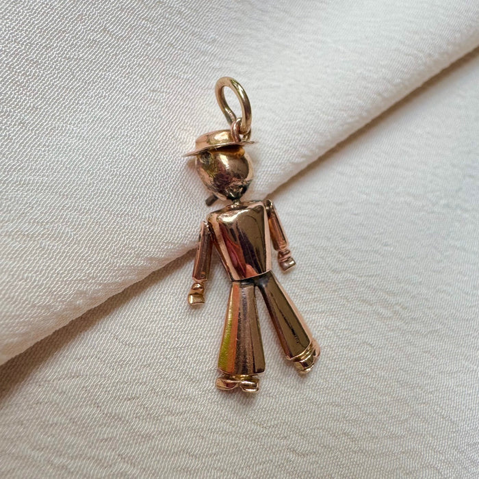 18k Articulated Man with Pipe Charm