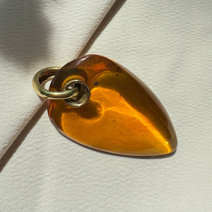 18k Amber and Ruby Pendant