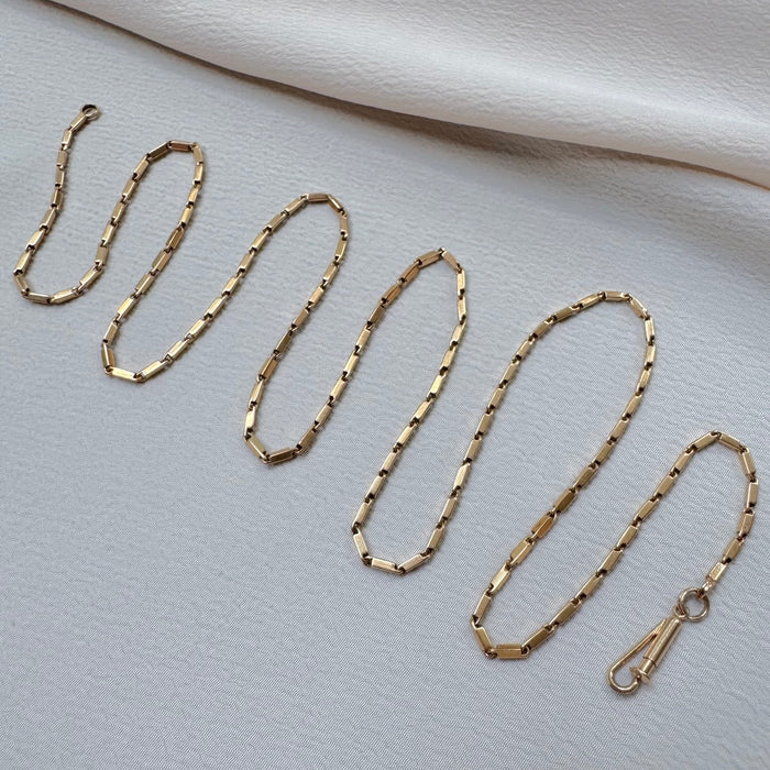18k 24.5" Solid Bar Link Chain