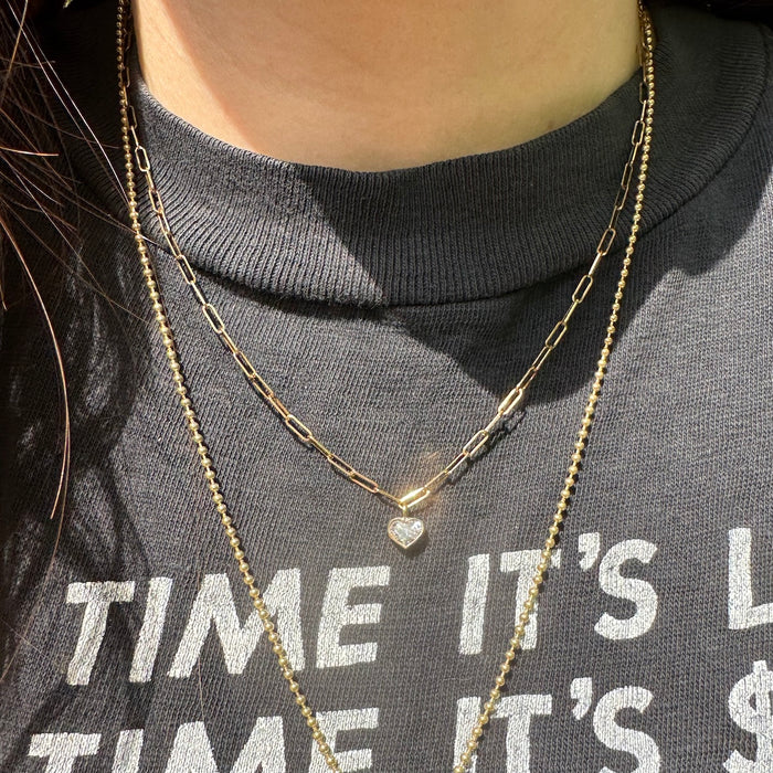 14k Heart Shaped Diamond Necklace