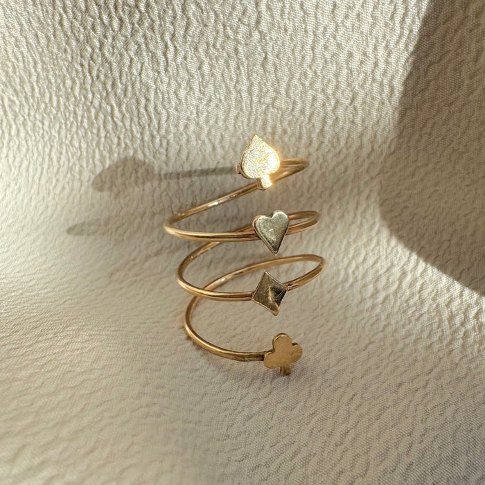 14k Card Suite Twist Ring