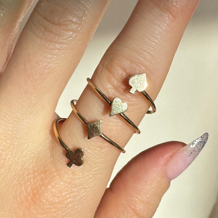 14k Card Suite Twist Ring
