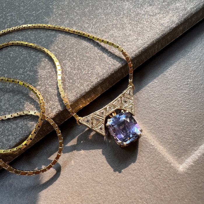 14k Tanzanite and Diamond Necklace