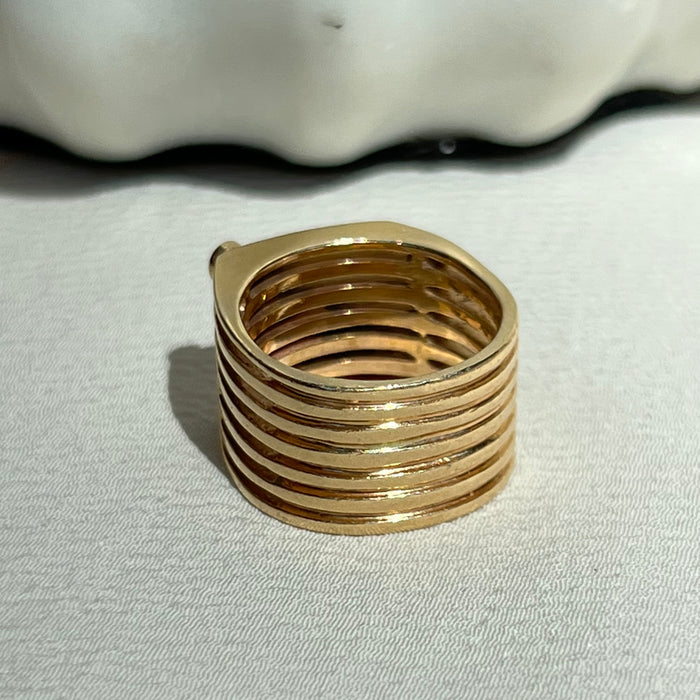 Vintage 14k Geometric Diamond Ring
