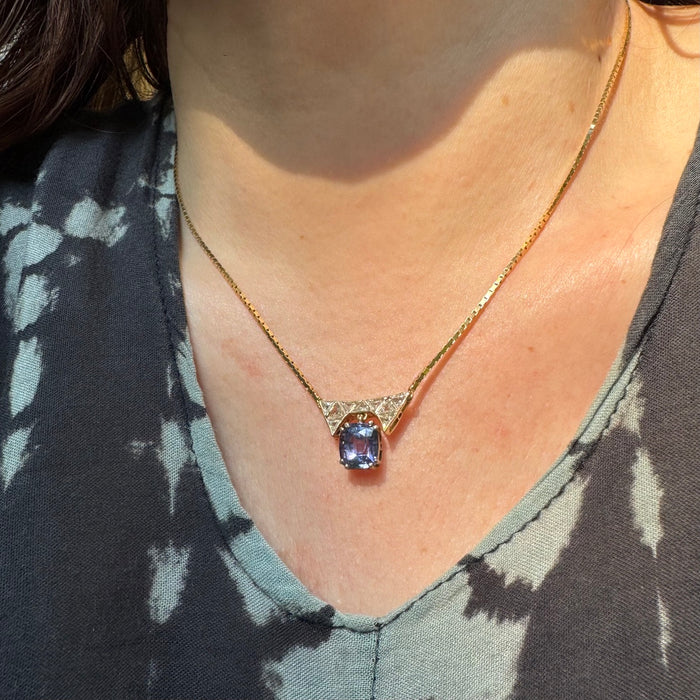 14k Tanzanite and Diamond Necklace