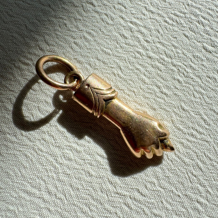 14k Solid Mano Figa Amulet Charm
