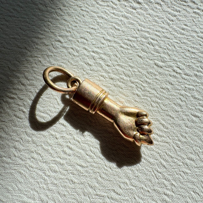 14k Solid Mano Figa Amulet Charm