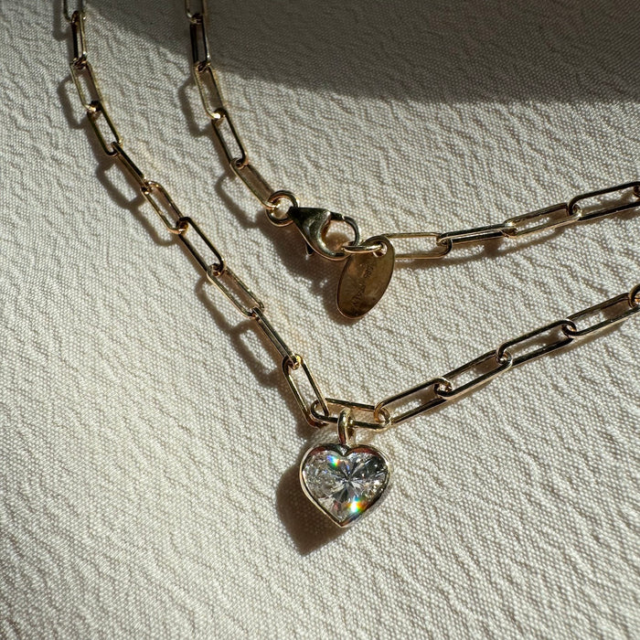 14k Heart Shaped Diamond Necklace