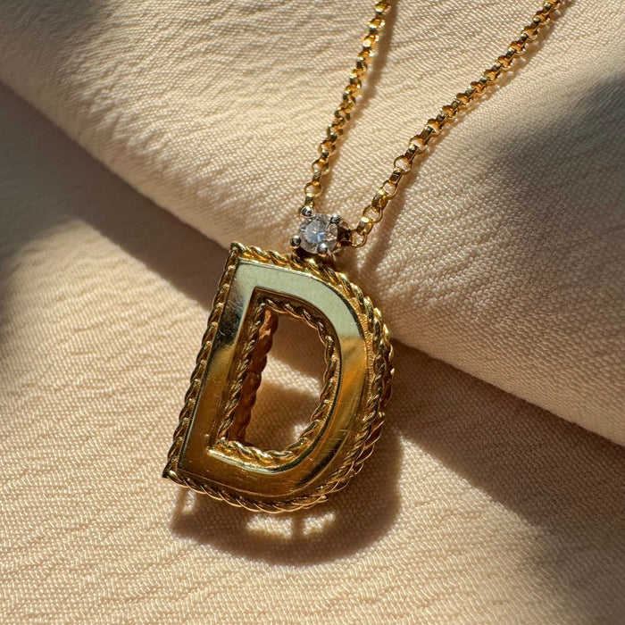 18k Roberto Coin "D" Letter Necklace