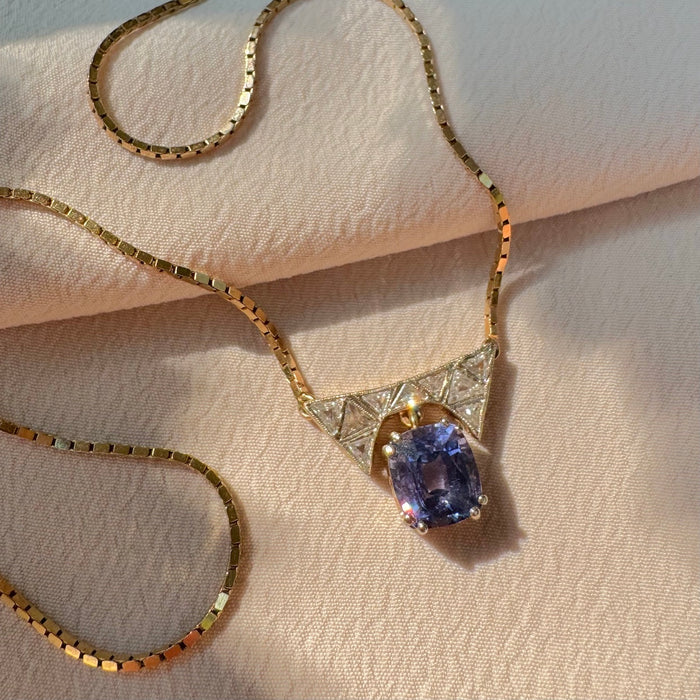 14k Tanzanite and Diamond Necklace