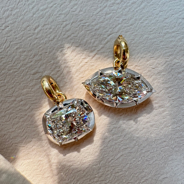 Bespoke 14k Collet Set Lab Diamond Pendants