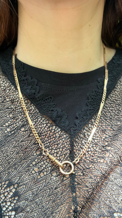 14k 21" Alternating Link Watch Chain