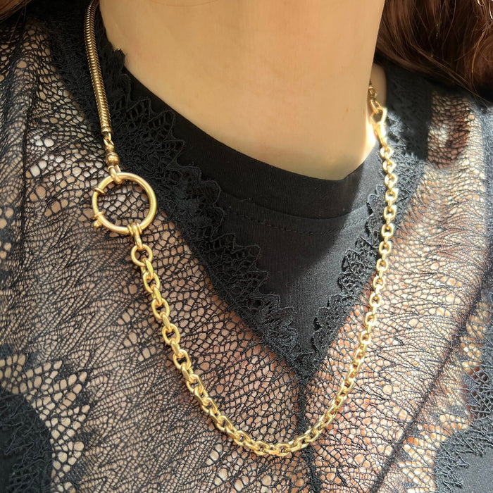 14k Graduated Biker Watch Chain