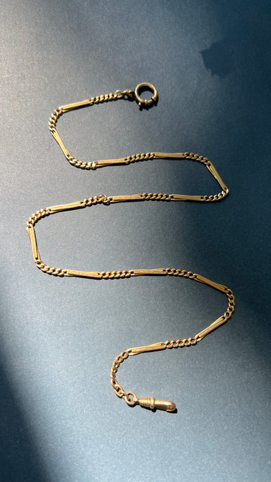 14k 21" Alternating Link Watch Chain