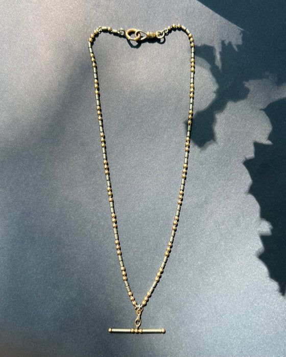 14k 16.75" Rose and White Gold Watch Chain
