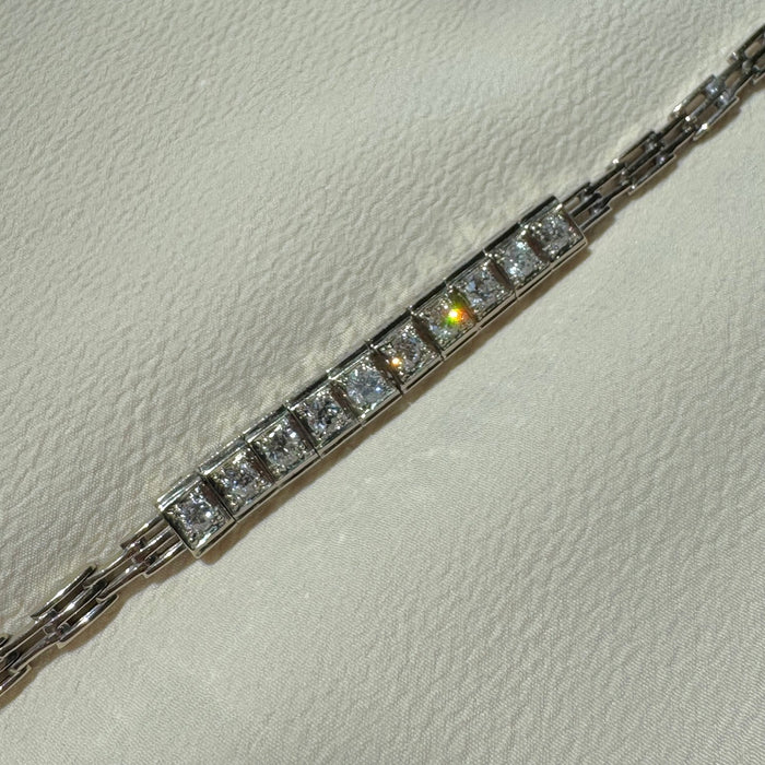Antique 2.08 Carat Old Euro Diamond Bracelet
