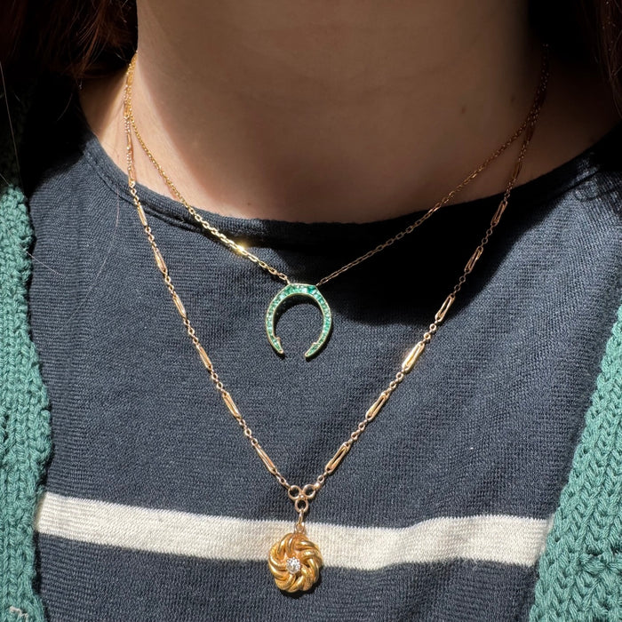 14k Knot Diamond Drop Necklace