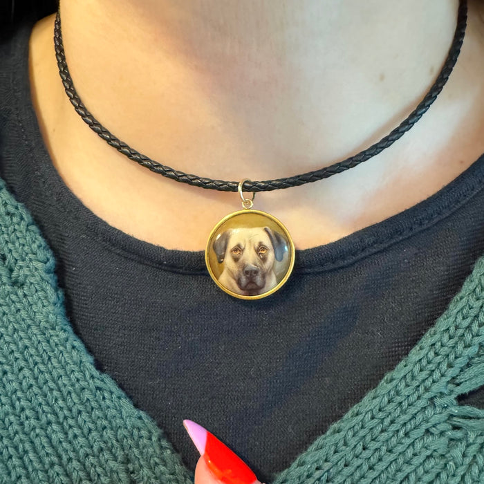 14k W.B.Ford Painted Dog Pendant c. 1874