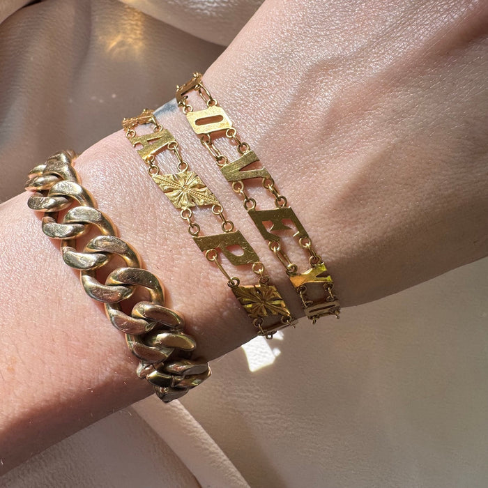 Vintage 14k HAPPY and I LOVE YOU Bracelets