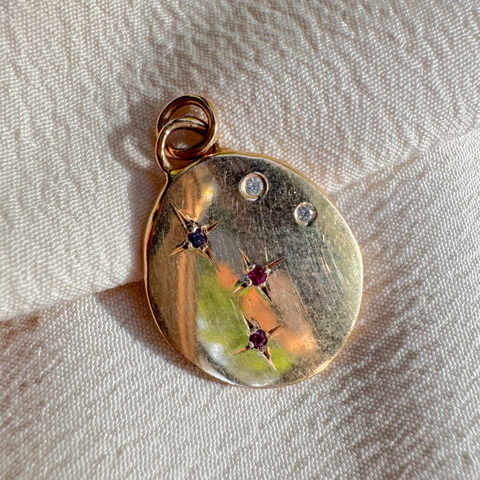 14k Star Set Gemstone Pendant