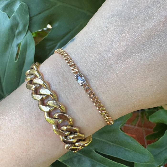Bespoke 14k Spinel Bezel Set Bracelet
