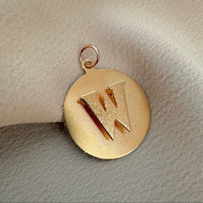 14k Letter W Charm
