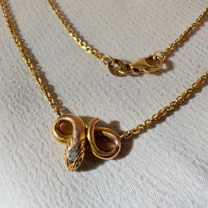 Bespoke 18k Diamond Snake Necklace