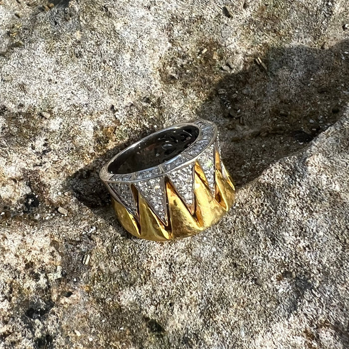 18k Diamond Zig Zag Cocktail Ring