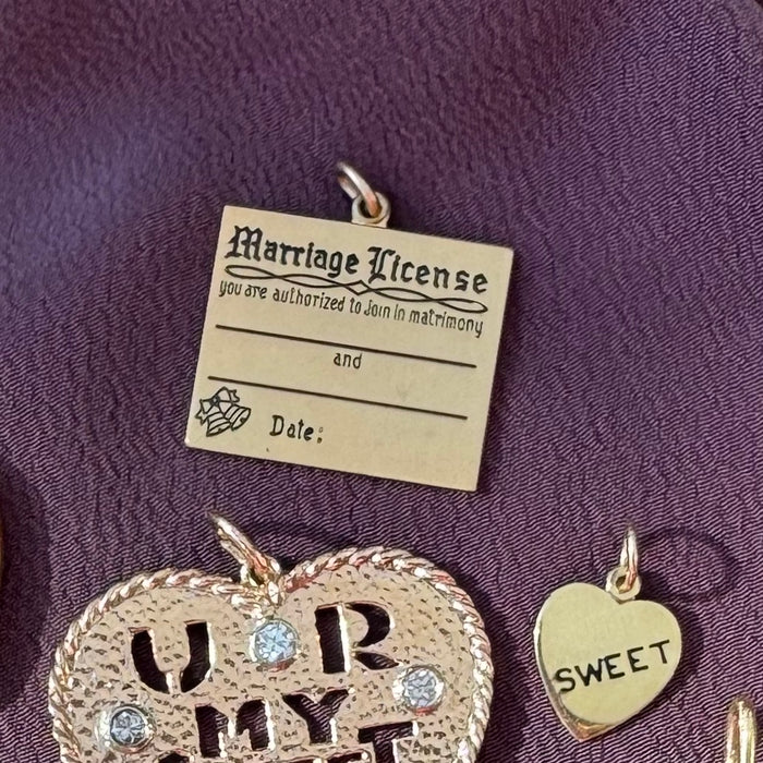 14k Marriage License Engravable Charm