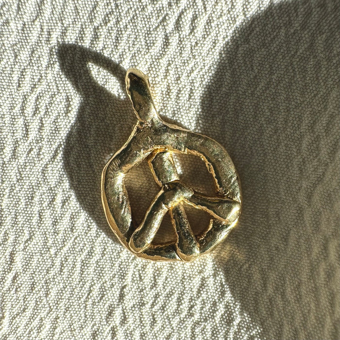 14k Handmade Peace Sign Charm