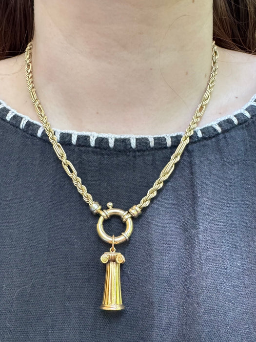 14k Textured Rope Watch Chain with XL Clasp