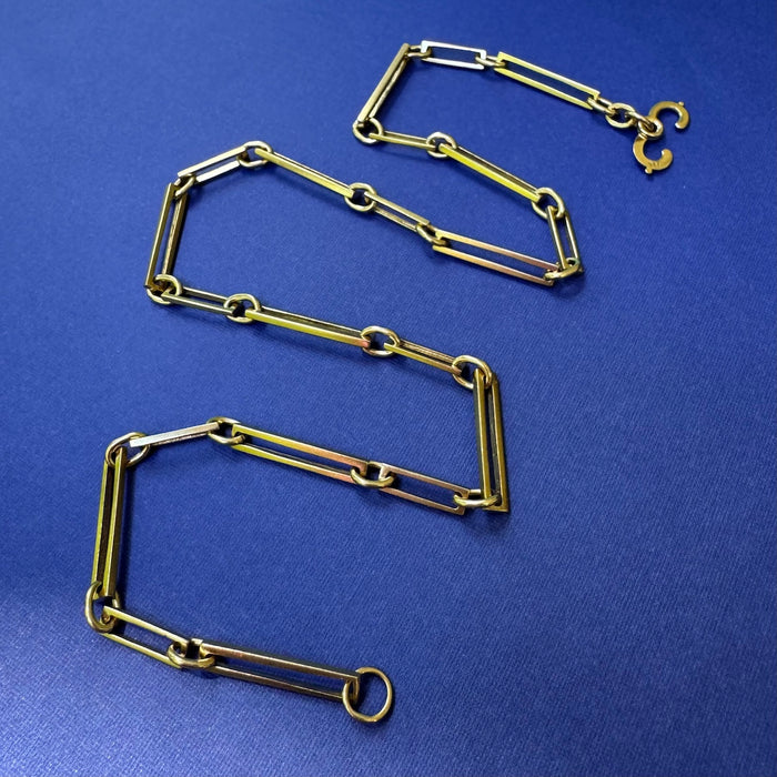 14k 18" Alternating Rectangular Link Chain