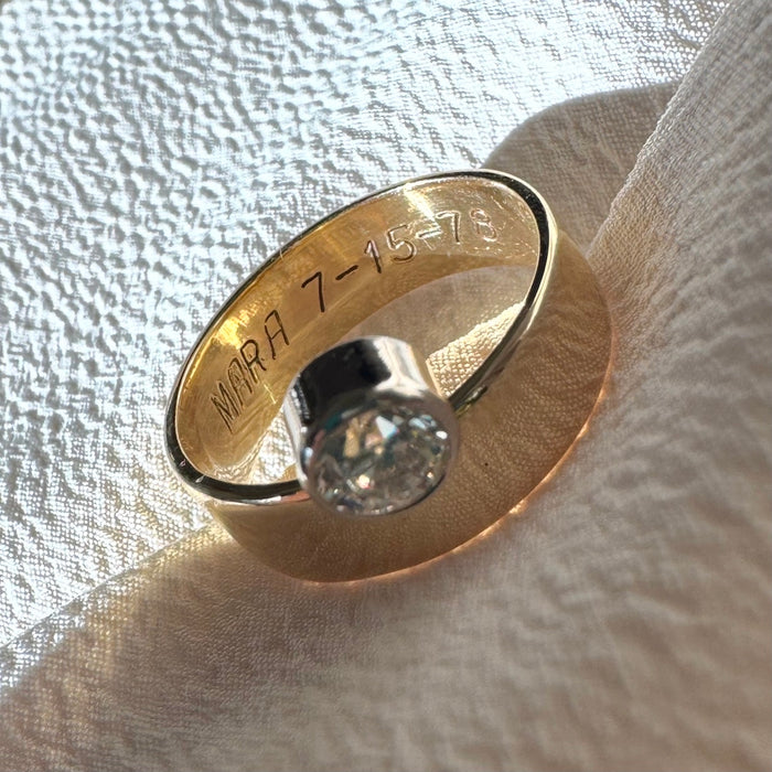 Bespoke 18k .62 Carat Diamond Offset Band