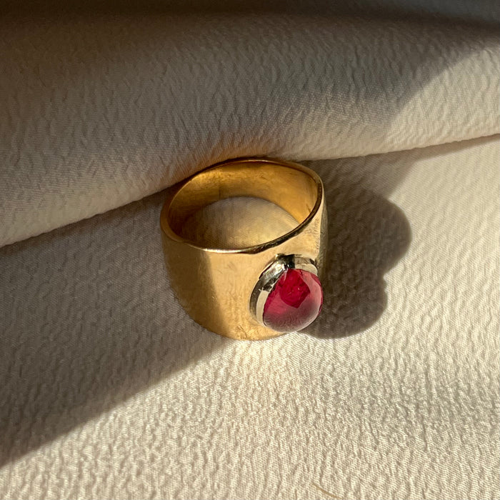 Chunky Vintage 14k Pink Tourmaline Ring