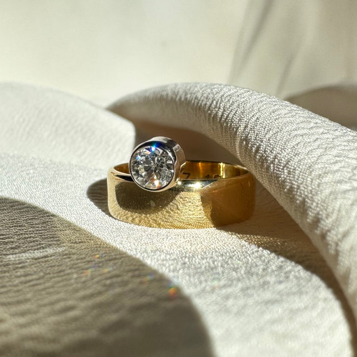 Bespoke 18k .62 Carat Diamond Offset Band