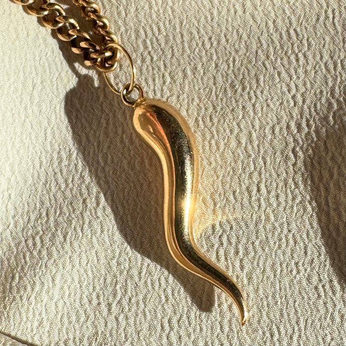 14k XL Cornicello Horn Charm