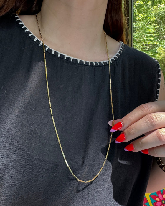 18k 30" Bar Link Chain