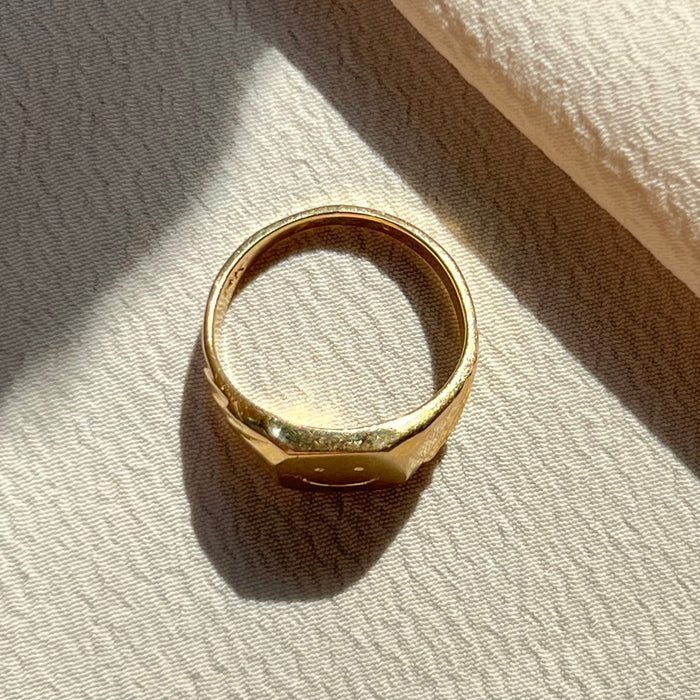 Bespoke 14k Smiley Signet
