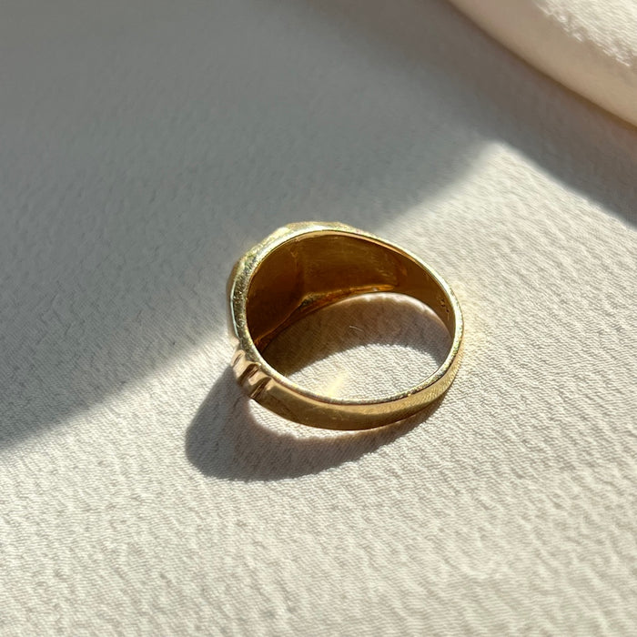 Bespoke 14k Smiley Signet