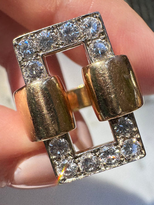 18k Megawatt Diamond Rectangle Ring