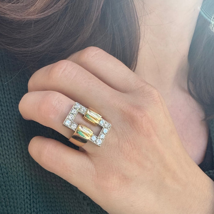 18k Megawatt Diamond Rectangle Ring