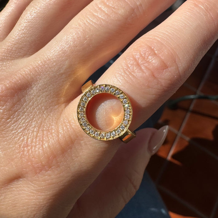 18k Diamond Circle Ring by Movado