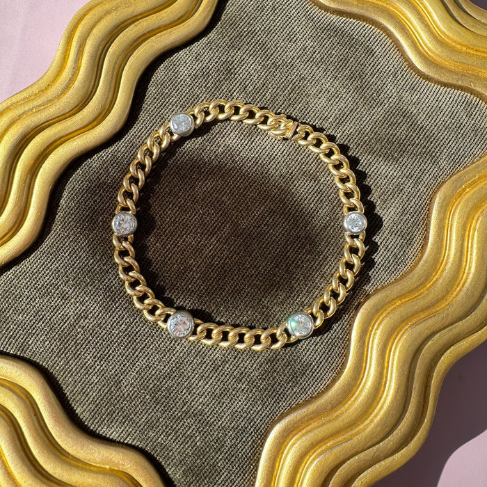 18k 3ctw Diamond Curb Bracelet