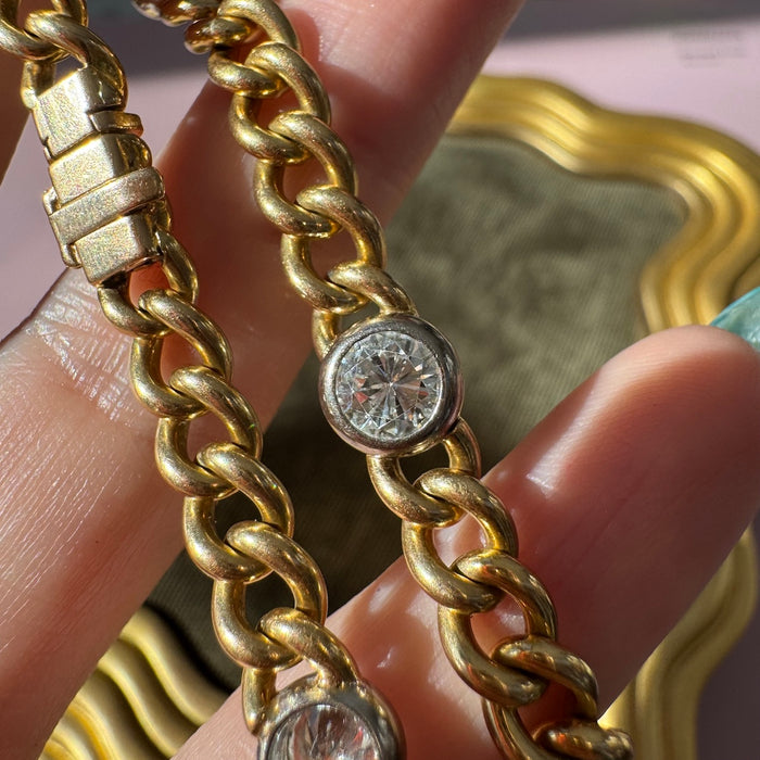 18k 3ctw Diamond Curb Bracelet