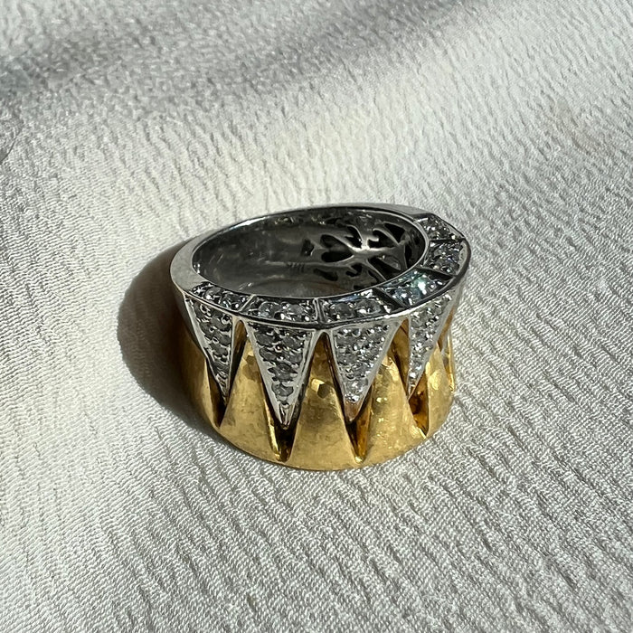 18k Diamond Zig Zag Cocktail Ring