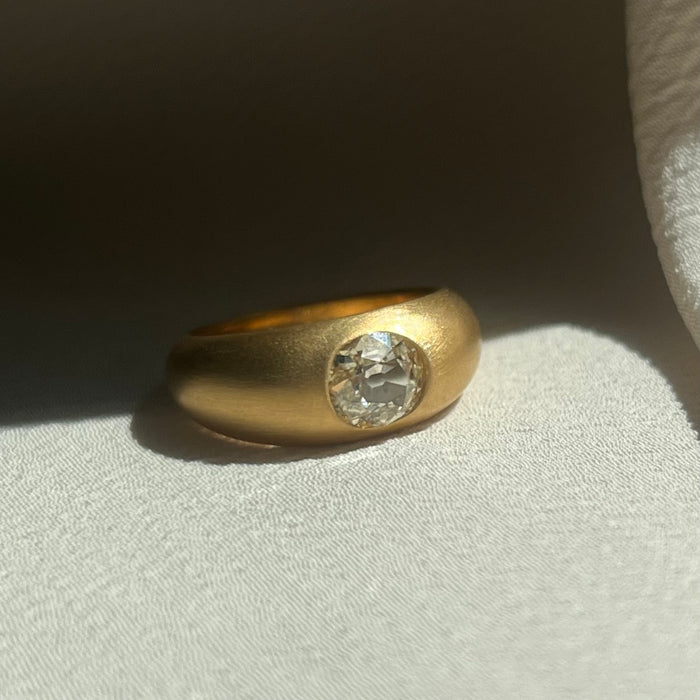 Bespoke 22k 1 Carat Old Mine Cut Diamond Ring