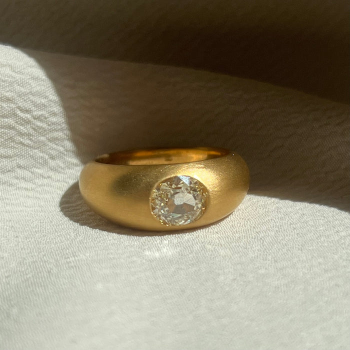 Bespoke 22k 1 Carat Old Mine Cut Diamond Ring