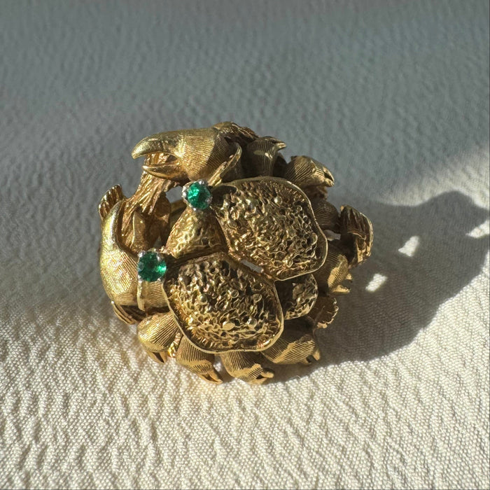 Insane 18k Emerald Crab Ring